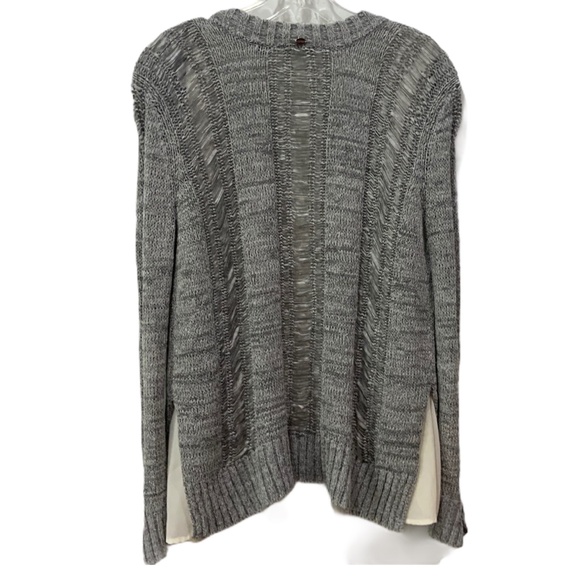 GUESS GREY CARDIGAN WITH REMOVABLE BLOUSE LINER S - Picture 3 of 5